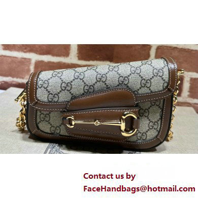 Gucci Horsebit 1955 Mini shoulder bag 774209 Beige and ebony GG Supreme canvas with Brown Demetra trim