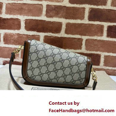 Gucci Horsebit 1955 Mini shoulder bag 774209 Beige and ebony GG Supreme canvas with Brown Demetra trim