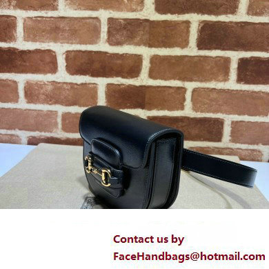 Gucci Horsebit 1955 rounded belt bag 760198 Leather Black 2024