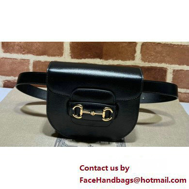 Gucci Horsebit 1955 rounded belt bag 760198 Leather Black 2024