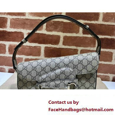 Gucci Horsebit 1955 small shoulder bag 764155 Beige and ebony GG Supreme canvas