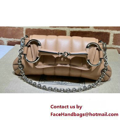 Gucci Horsebit Chain small shoulder bag 764339 quilted leather Beige - Click Image to Close