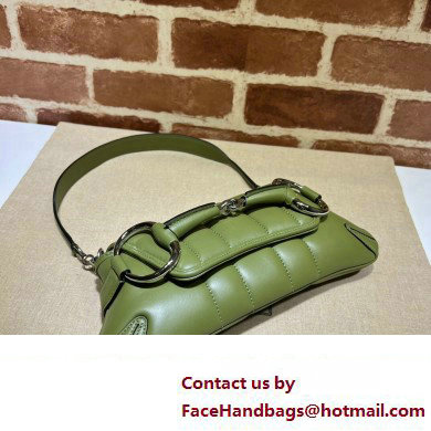 Gucci Horsebit Chain small shoulder bag 764339 quilted leather Green