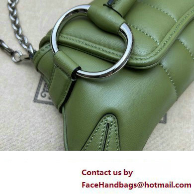 Gucci Horsebit Chain small shoulder bag 764339 quilted leather Green