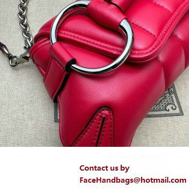 Gucci Horsebit Chain small shoulder bag 764339 quilted leather Red