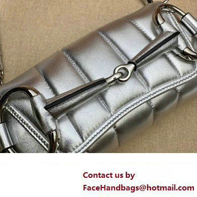 Gucci Horsebit Chain small shoulder bag 764339 quilted leather Silver