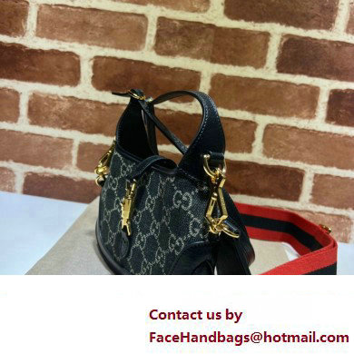 Gucci Jackie 1961 Mini Shoulder Bag 685127 Denim Black