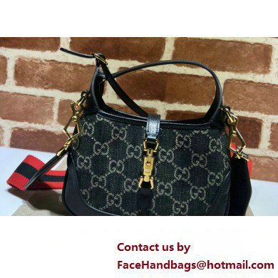 Gucci Jackie 1961 Mini Shoulder Bag 685127 Denim Black