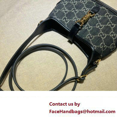 Gucci Jackie 1961 Mini Shoulder Bag 685127 Denim Black