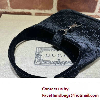 Gucci Jackie 1961 small shoulder bag 764303 GG Velvet Black