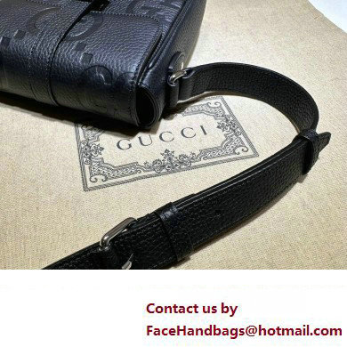 Gucci Jumbo GG small messenger bag 760235 leather Black 2023