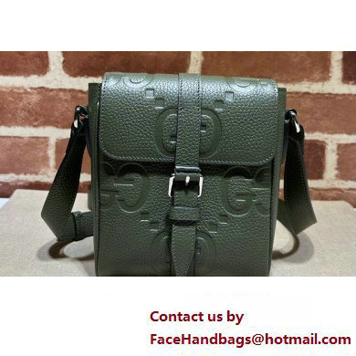 Gucci Jumbo GG small messenger bag 760235 leather Green 2023 - Click Image to Close