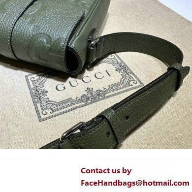 Gucci Jumbo GG small messenger bag 760235 leather Green 2023