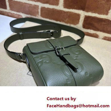 Gucci Jumbo GG small messenger bag 760235 leather Green 2023