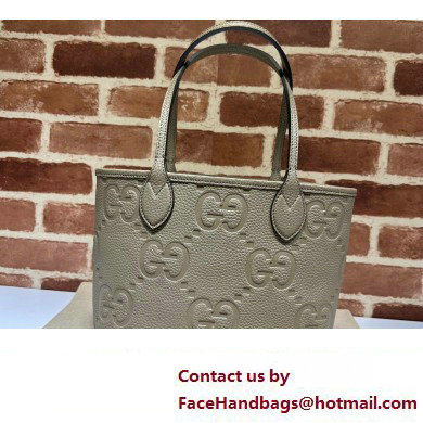 Gucci Jumbo GG small tote bag 726762 leather Gray 2023