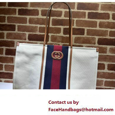 Gucci Large Interlocking G tote bag 727701 White cotton canvas 2024