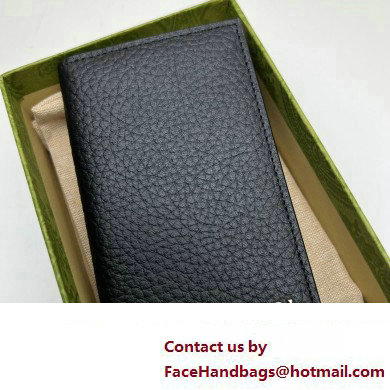 Gucci Long Card Case With Logo 771159 in Black leather