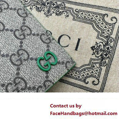 Gucci Long card case with GG detail 768249 Beige/Green