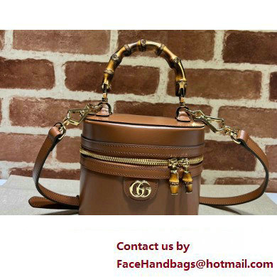 Gucci Mini bamboo shoulder bag 760200 leather Brown 2023 - Click Image to Close