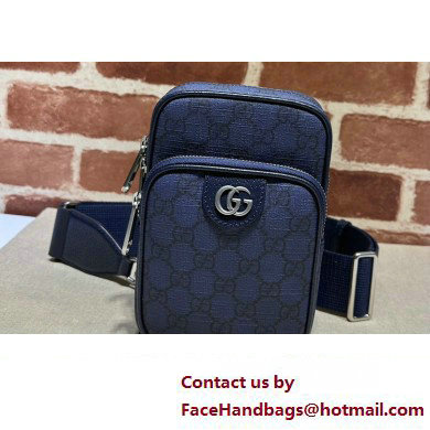 Gucci Ophidia GG mini bag 752565 Blue and dark blue GG Supreme canvas 2024 - Click Image to Close