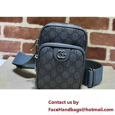 Gucci Ophidia GG mini bag 752565 Grey and black GG Supreme canvas 2024 - Click Image to Close