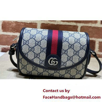 Gucci Ophidia GG mini shoulder bag 772239 Beige and blue GG Supreme canvas 2024 - Click Image to Close