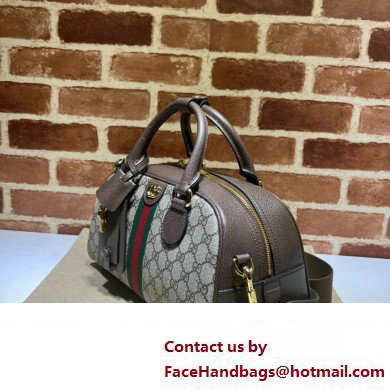 Gucci Ophidia medium GG top handle bag with Web in beige and ebony GG Supreme 724575 2024