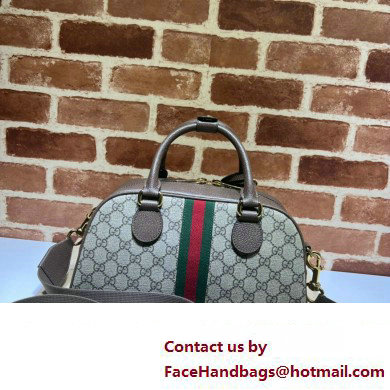 Gucci Ophidia medium GG top handle bag with Web in beige and ebony GG Supreme 724575 2024