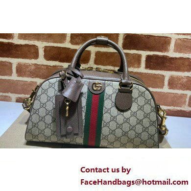 Gucci Ophidia medium GG top handle bag with Web in beige and ebony GG Supreme 724575 2024