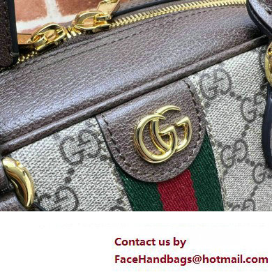 Gucci Ophidia medium GG top handle bag with Web in beige and ebony GG Supreme 724575 2024