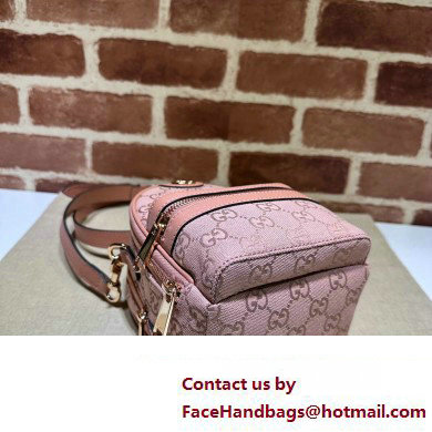 Gucci Ophidia mini GG shoulder bag in pink canvas 739701 2024