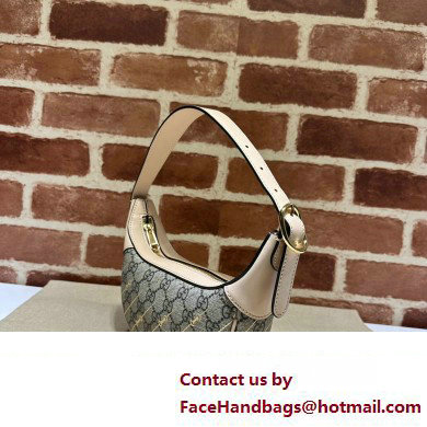 Gucci Ophidia mini bag with Horsebit print 774336 GG canvas and Light pink leather trim 2024