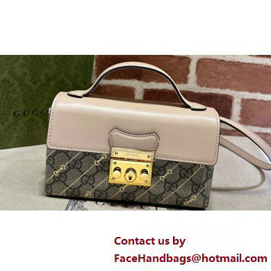 Gucci Padlock mini bag with Horsebit print 774342 GG canvas and Light pink leather trim 2024