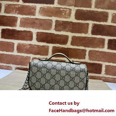 Gucci Petite GG Super mini bag 760194 Beige and ebony GG Supreme canvas