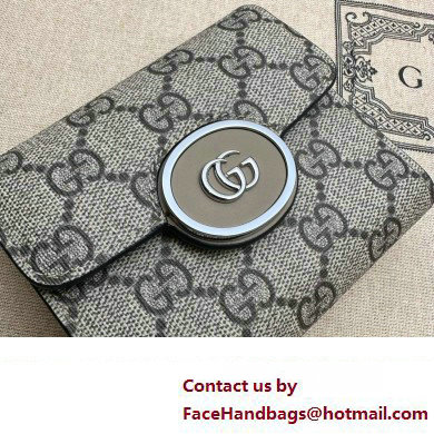 Gucci Petite GG medium wallet 760197 Beige and ebony GG Supreme canvas