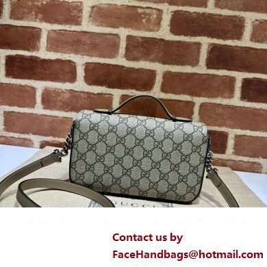 Gucci Petite GG mini shoulder bag 739722 Beige and ebony GG Supreme canvas