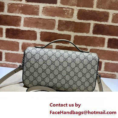 Gucci Petite GG small shoulder bag 739721 Beige and ebony GG Supreme canvas