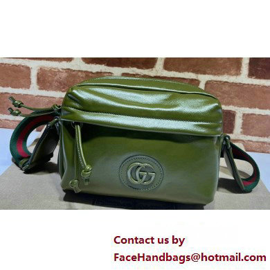 Gucci Shoulder bag with tonal Double G 725696 Leather Green 2023