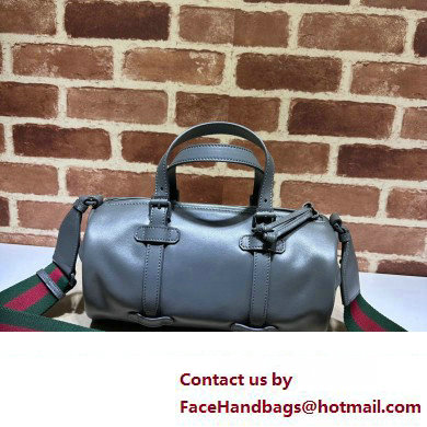 Gucci Small duffle bag with tonal Double G 725701 Leather Gray 2023