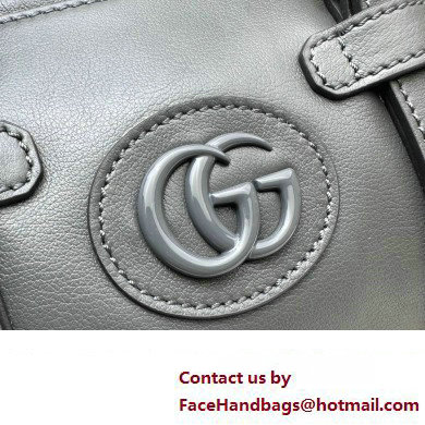 Gucci Small duffle bag with tonal Double G 725701 Leather Gray 2023