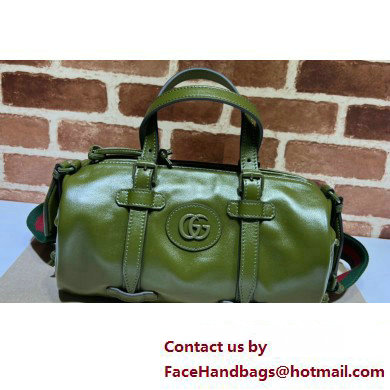 Gucci Small duffle bag with tonal Double G 725701 Leather Green 2023