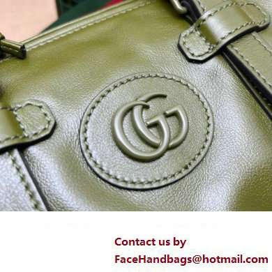 Gucci Small duffle bag with tonal Double G 725701 Leather Green 2023