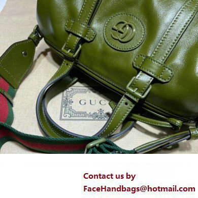 Gucci Small duffle bag with tonal Double G 725701 Leather Green 2023