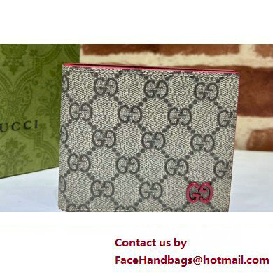 Gucci Wallet with GG detail 768243 Beige/Red - Click Image to Close