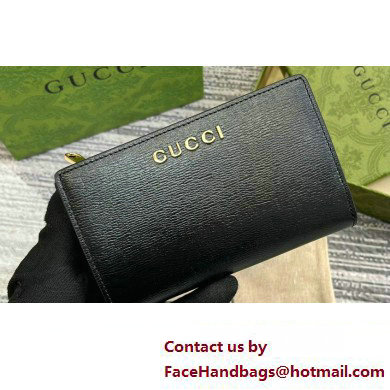 Gucci Zip around wallet with Gucci script 772640 leather Black 2024 - Click Image to Close