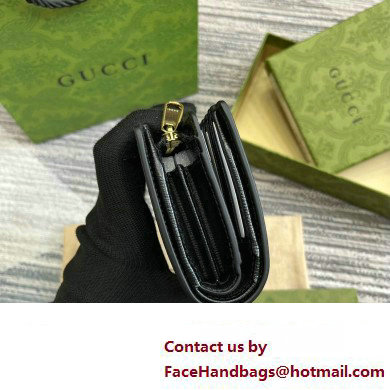 Gucci Zip around wallet with Gucci script 772640 leather Black 2024