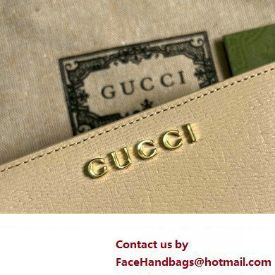 Gucci Zip around wallet with Gucci script 772640 leather Light Beige 2024