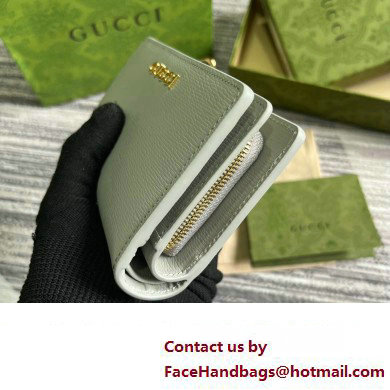 Gucci Zip around wallet with Gucci script 772640 leather Light Gray 2024