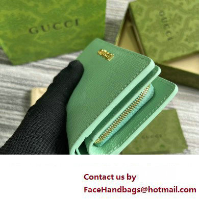 Gucci Zip around wallet with Gucci script 772640 leather Pale Green 2024