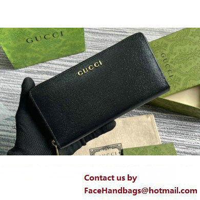 Gucci Zip around wallet with Gucci script 772642 leather Black 2024 - Click Image to Close